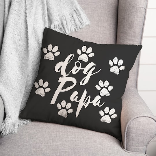 Dog Papa Throw Pillow